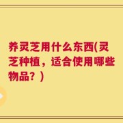 养灵芝用什么东西(灵芝种植，适合使用哪些物品？)