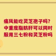痛风能吃灵芝孢子吗？中重度脂肪肝可以同时服用三七粉和灵芝粉吗