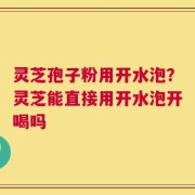 灵芝孢子粉用开水泡？灵芝能直接用开水泡开喝吗