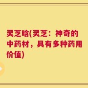 灵芝晗(灵芝：神奇的中药材，具有多种药用价值)