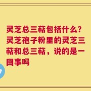 灵芝总三萜包括什么？灵芝孢子粉里的灵芝三萜和总三萜，说的是一回事吗