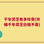 千年灵芝有多珍贵(珍稀千年灵芝价格不菲)