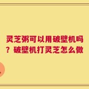 灵芝粥可以用破壁机吗？破壁机打灵芝怎么做
