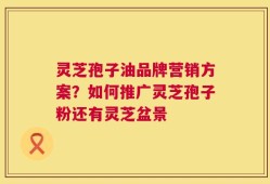 灵芝孢子油品牌营销方案？如何推广灵芝孢子粉还有灵芝盆景