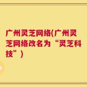 广州灵芝网络(广州灵芝网络改名为“灵芝科技”)