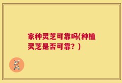 家种灵芝可靠吗(种植灵芝是否可靠？)