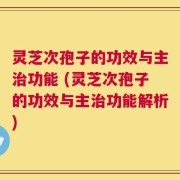 灵芝次孢子的功效与主治功能 (灵芝次孢子的功效与主治功能解析)