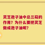 灵芝孢子油中总三萜的作用？为什么要把灵芝做成孢子油呢？
