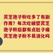 灵芝孢子粉吃多了有副作用？每次吃破壁灵芝孢子粉后都有点肚子痛灵芝孢子粉不易消化吗
