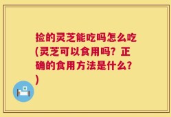 捡的灵芝能吃吗怎么吃(灵芝可以食用吗？正确的食用方法是什么？)