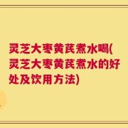 灵芝大枣黄芪煮水喝(灵芝大枣黄芪煮水的好处及饮用方法)