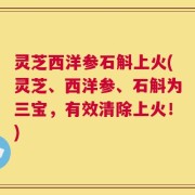 灵芝西洋参石斛上火(灵芝、西洋参、石斛为三宝，有效清除上火！)