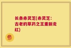 长条赤灵芝(赤灵芝：古老的草药之王重新走红)