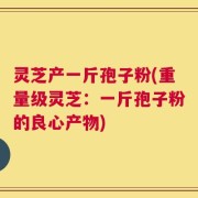 灵芝产一斤孢子粉(重量级灵芝：一斤孢子粉的良心产物)
