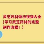 灵芝药材做法视频大全(学习灵芝药材的完整制作流程！)