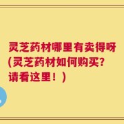 灵芝药材哪里有卖得呀(灵芝药材如何购买？请看这里！)