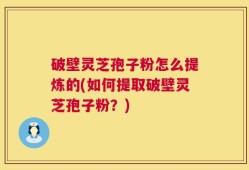 破壁灵芝孢子粉怎么提炼的(如何提取破壁灵芝孢子粉？)