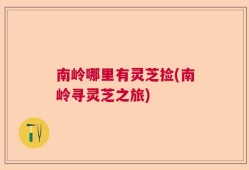 南岭哪里有灵芝捡(南岭寻灵芝之旅)