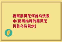 杨哥黑灵芝何首乌洗发水(杨哥推荐的黑灵芝何首乌洗发水)