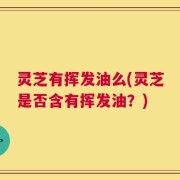 灵芝有挥发油么(灵芝是否含有挥发油？)