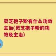 灵芝孢子粉有什么功效主治(灵芝孢子粉的功效及主治)