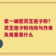 紫一破壁灵芝孢子粉？灵芝孢子粉功效与作用及用量是什么