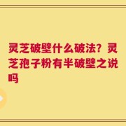 灵芝破壁什么破法？灵芝孢子粉有半破壁之说吗