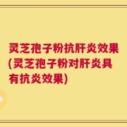 灵芝孢子粉抗肝炎效果(灵芝孢子粉对肝炎具有抗炎效果)