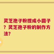 灵芝孢子粉捏成小圆子？灵芝孢子粉的制作方法？