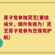 莲子党参加灵芝(重组成分，提升免疫力！灵芝莲子党参为您保驾护航)