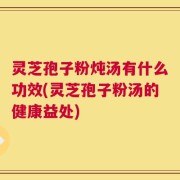 灵芝孢子粉炖汤有什么功效(灵芝孢子粉汤的健康益处)