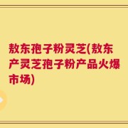 敖东孢子粉灵芝(敖东产灵芝孢子粉产品火爆市场)