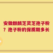 安徽麒麟芝灵芝孢子粉？孢子粉的保质期多长