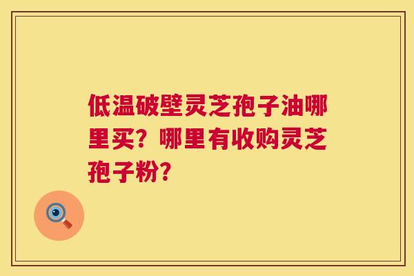 低温破壁灵芝孢子油哪里买？哪里有收购灵芝孢子粉？  第1张