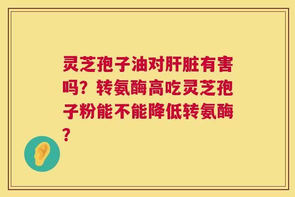 灵芝孢子油对肝脏有害吗？转氨酶高吃灵芝孢子粉能不能降低转氨酶？  第1张