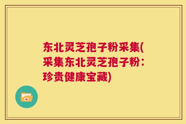 东北灵芝孢子粉采集(采集东北灵芝孢子粉:珍贵健康宝藏) 第1张 东北灵芝孢子粉采集(采集东北灵芝孢子粉:珍贵健康宝藏) 第1张