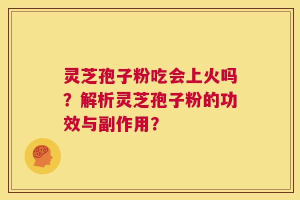 灵芝孢子粉吃会上火吗?解析灵芝孢子粉的功效与副作用? 第1张 灵芝孢子粉吃会上火吗?解析灵芝孢子粉的功效与副作用? 第1张