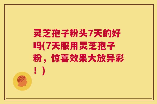 灵芝孢子粉头7天的好吗(7天服用灵芝孢子粉,惊喜效果大放异彩!) 第1张 灵芝孢子粉头7天的好吗(7天服用灵芝孢子粉,惊喜效果大放异彩!) 第1张