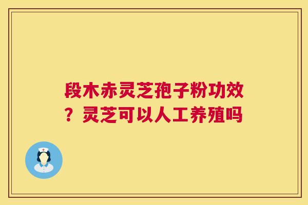 段木赤灵芝孢子粉功效?灵芝可以人工养殖吗 第1张 段木赤灵芝孢子粉功效?灵芝可以人工养殖吗 第1张