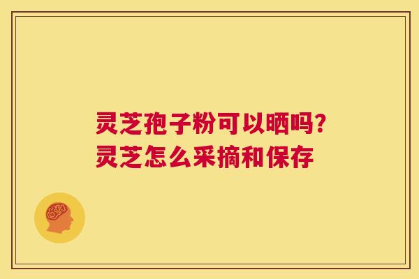 灵芝孢子粉可以晒吗?灵芝怎么采摘和保存 第1张 灵芝孢子粉可以晒吗?灵芝怎么采摘和保存 第1张