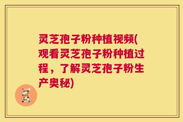 灵芝孢子粉种植视频(观看灵芝孢子粉种植过程，了解灵芝孢子粉生产奥秘)  第1张