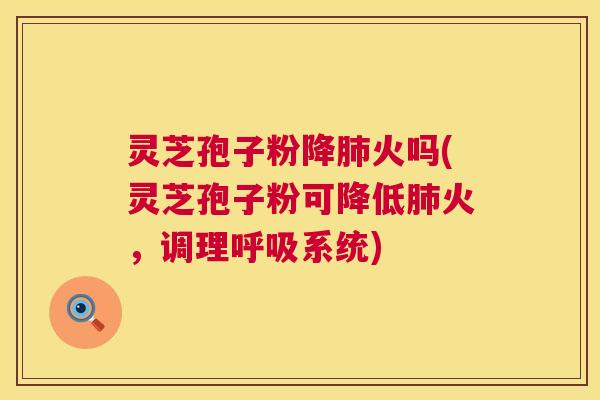 灵芝孢子粉降肺火吗(灵芝孢子粉可降低肺火，调理呼吸系统)  第1张