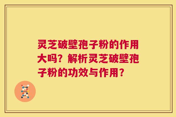 灵芝破壁孢子粉的作用大吗?解析灵芝破壁孢子粉的功效与作用? 第1张 灵芝破壁孢子粉的作用大吗?解析灵芝破壁孢子粉的功效与作用? 第1张