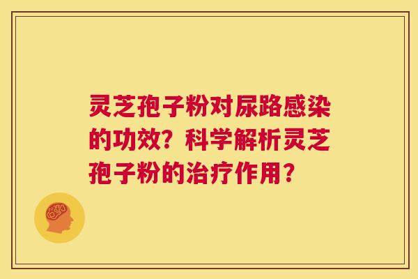 灵芝孢子粉对尿路感染的功效？科学解析灵芝孢子粉的治疗作用？  第1张