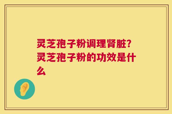 灵芝孢子粉调理肾脏？灵芝孢子粉的功效是什么  第1张