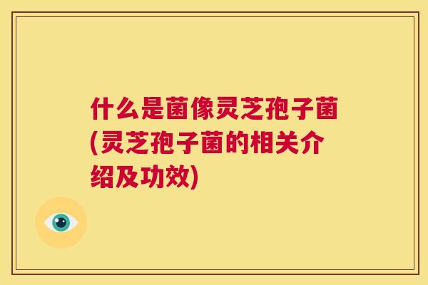 什么是菌像灵芝孢子菌(灵芝孢子菌的相关介绍及功效) 第1张 什么是菌像灵芝孢子菌(灵芝孢子菌的相关介绍及功效) 第1张