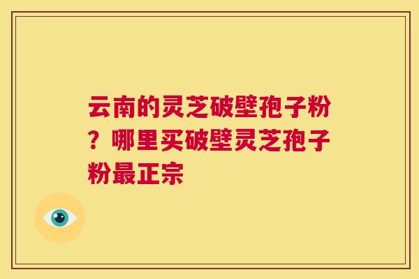 云南的灵芝破壁孢子粉？哪里买破壁灵芝孢子粉最正宗  第1张
