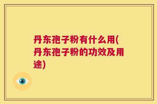 丹东孢子粉有什么用(丹东孢子粉的功效及用途) 第1张 丹东孢子粉有什么用(丹东孢子粉的功效及用途) 第1张