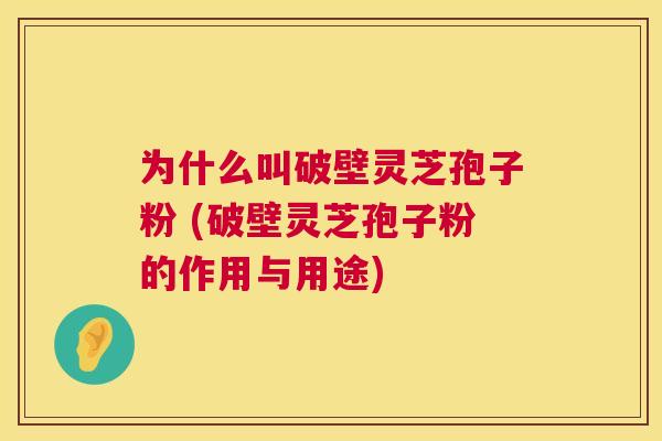 为什么叫破壁灵芝孢子粉 (破壁灵芝孢子粉的作用与用途) 第1张 为什么叫破壁灵芝孢子粉 (破壁灵芝孢子粉的作用与用途) 第1张