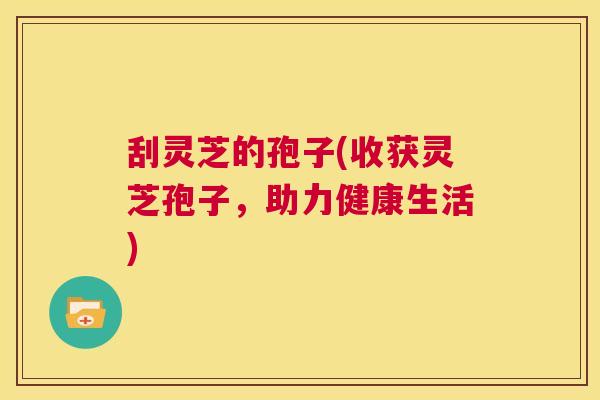 刮灵芝的孢子(收获灵芝孢子,助力健康生活) 第1张 刮灵芝的孢子(收获灵芝孢子,助力健康生活) 第1张